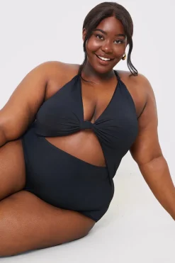 Control Knot Detail Cut Out Swimsuit|In the Style Clearance