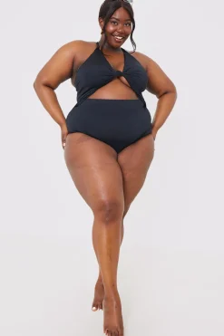 Control Knot Detail Cut Out Swimsuit|In the Style Clearance