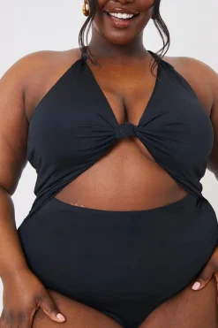 Control Knot Detail Cut Out Swimsuit|In the Style Clearance