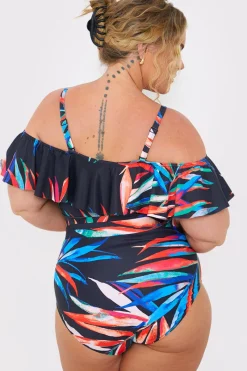 Control Ruched Detail Palm Print Bikini Bottom|In the Style
