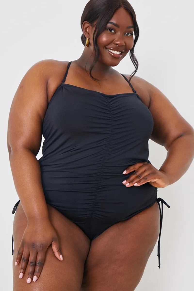 Control Ruched Tie Side Swimsuit|In the Style Best