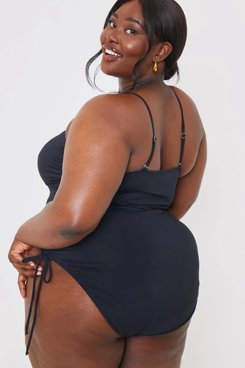 Control Ruched Tie Side Swimsuit|In the Style Best