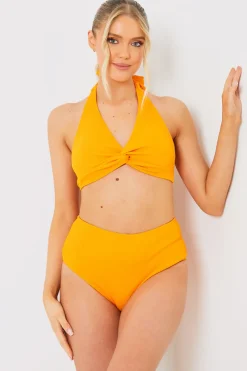 Control Textured High Waist Bikini Bottoms|In the Style