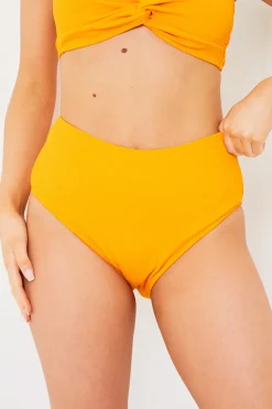 Control Textured High Waist Bikini Bottoms|In the Style