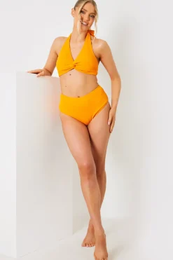 Control Textured High Waist Bikini Bottoms|In the Style