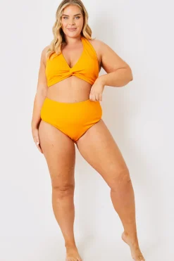 Control Textured High Waist Bikini Bottoms|In the Style