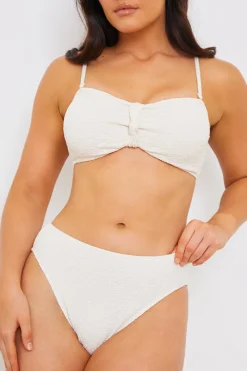 Control Textured High Waist Bikini Bottoms|In the Style Outlet