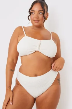 Control Textured High Waist Bikini Bottoms|In the Style Outlet