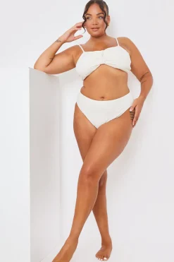 Control Textured High Waist Bikini Bottoms|In the Style Outlet