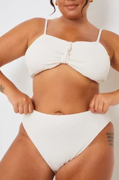 Control Textured High Waist Bikini Bottoms|In the Style Outlet