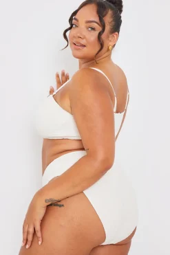 Control Textured High Waist Bikini Bottoms|In the Style Outlet