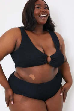 Control Textured High Waist Bikini Bottoms|In the Style Best