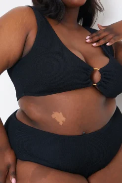 Control Textured High Waist Bikini Bottoms|In the Style Best