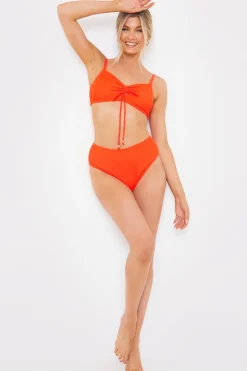 Control Textured High Waist Bikini Bottom|In the Style Sale