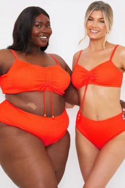 Control Textured High Waist Bikini Bottom|In the Style Sale