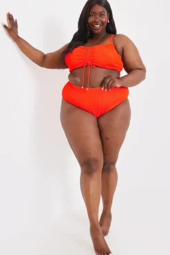 Control Textured High Waist Bikini Bottom|In the Style Sale