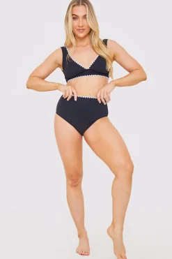 Control Whipstitch Trim High Waist Bikini Bottoms|In the Style Best