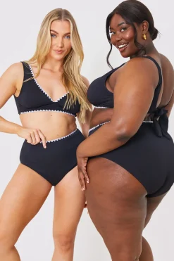 Control Whipstitch Trim High Waist Bikini Bottoms|In the Style Best
