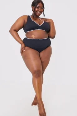 Control Whipstitch Trim High Waist Bikini Bottoms|In the Style Best