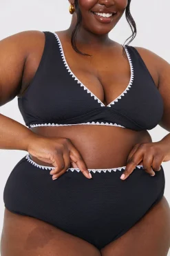 Control Whipstitch Trim High Waist Bikini Bottoms|In the Style Best