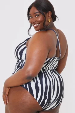Control Zebra Print Knot Detail Cut Out Swimsuit|In the Style Best