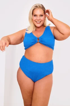 Controlled Textured Crinkle High Leg Bikini Bottoms|Billie Faiers New