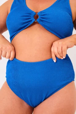 Controlled Textured Crinkle High Leg Bikini Bottoms|Billie Faiers New