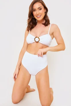 Controlled Textured Crinkle High Waisted Bikini Bottoms|Billie Faiers Sale