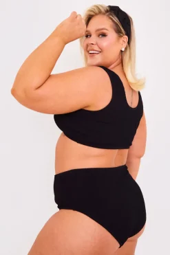 Controlled Textured Crinkle High Waisted Bikini Bottoms|Billie Faiers Sale