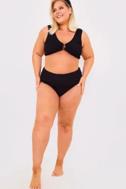 Controlled Textured Crinkle High Waisted Bikini Bottoms|Billie Faiers Sale