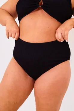 Controlled Textured Crinkle High Waisted Bikini Bottoms|Billie Faiers Sale
