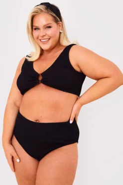 Controlled Textured Crinkle High Waisted Bikini Bottoms|Billie Faiers Sale