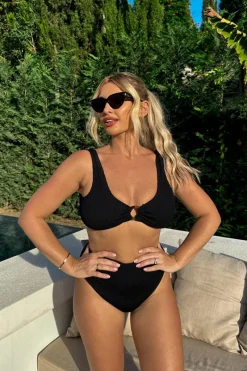 Controlled Textured Crinkle High Waisted Bikini Bottoms|Billie Faiers Sale