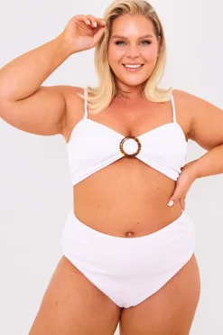 Controlled Textured Crinkle High Waisted Bikini Bottoms|Billie Faiers Sale