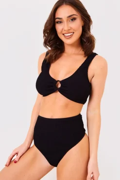 Controlled Textured Crinkle High Waisted Bikini Bottoms|Billie Faiers Sale