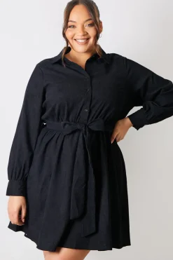 Corduroy Shirt Dress|In the Style Sale