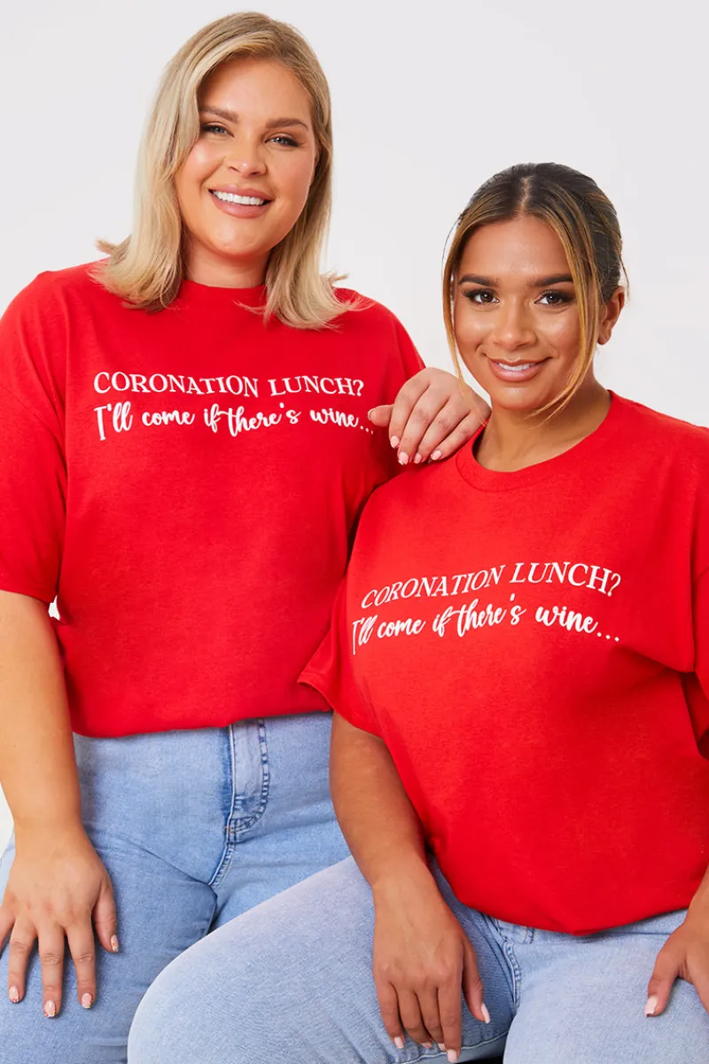 Coronation Lunch Slogan T-Shirt|In The Style Discount