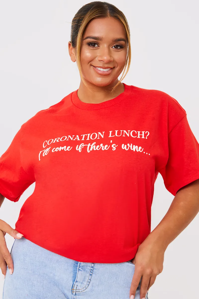 Coronation Lunch Slogan T-Shirt|In The Style Discount