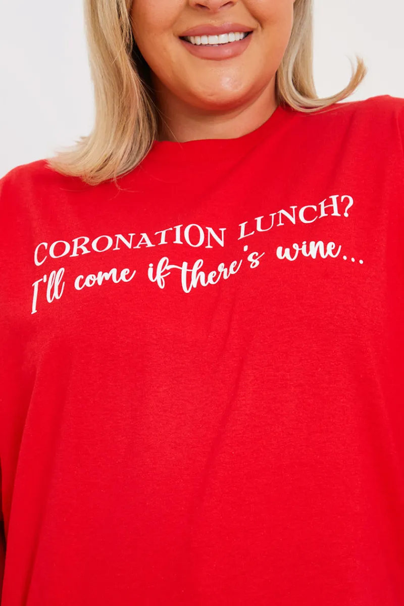 Coronation Lunch Slogan T-Shirt|In The Style Discount