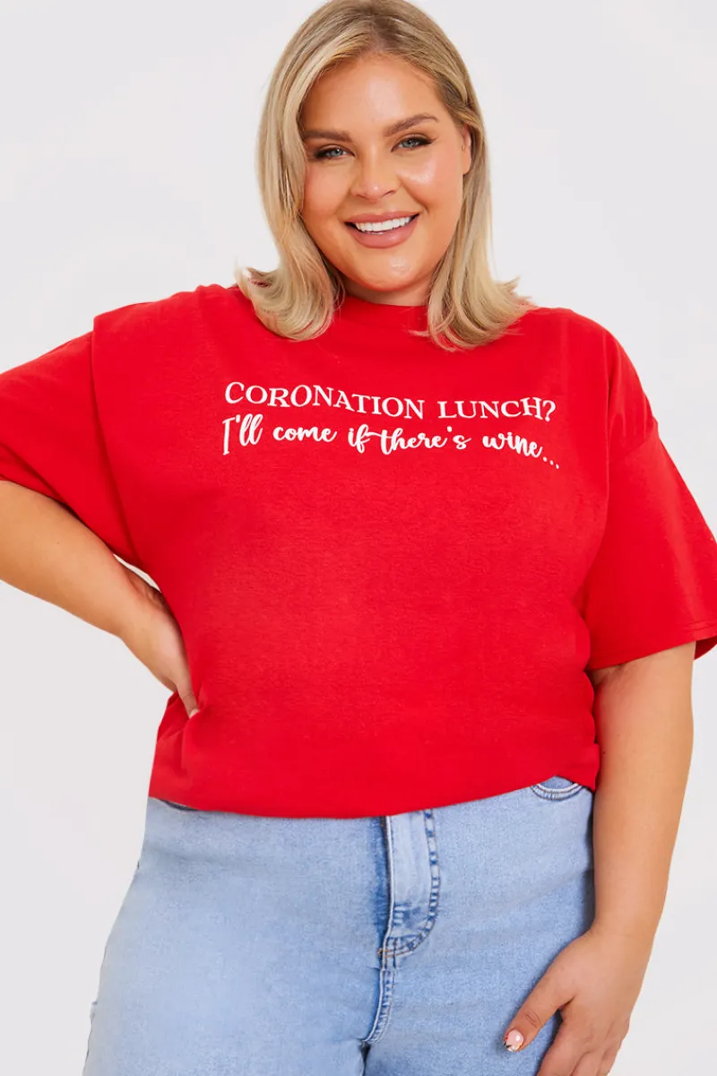 Coronation Lunch Slogan T-Shirt|In The Style Discount