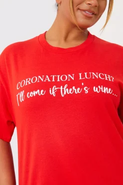 Coronation Lunch Slogan T-Shirt|In The Style Discount