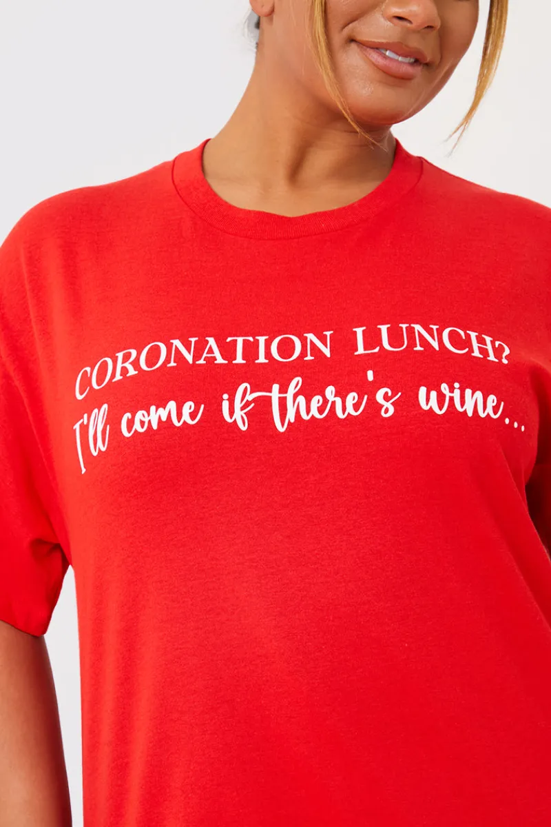Coronation Lunch Slogan T-Shirt|In The Style Discount