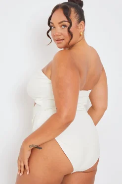 Corsage Detail Bandeau Swimsuit|In the Style Online