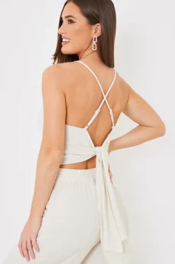 Cowl Cross Back Crop Top|In The Style Sale