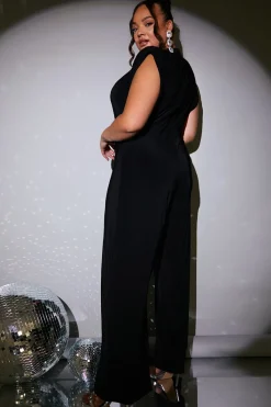 Cowl Neck Double Slinky Jumpsuit|In the Style Sale