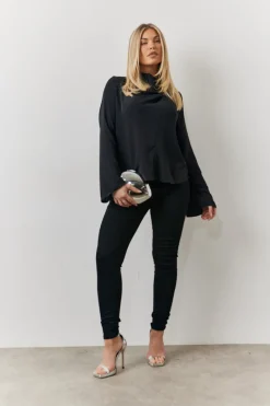 Cowl Neck Draped Blouse|In the Style Outlet