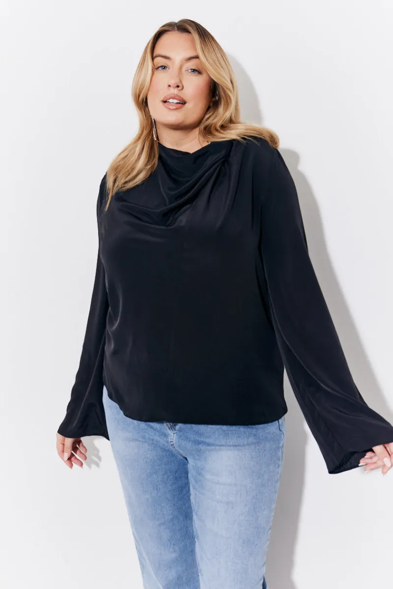 Cowl Neck Draped Blouse|In the Style Outlet
