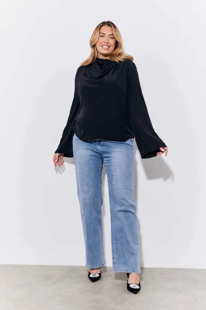 Cowl Neck Draped Blouse|In the Style Outlet