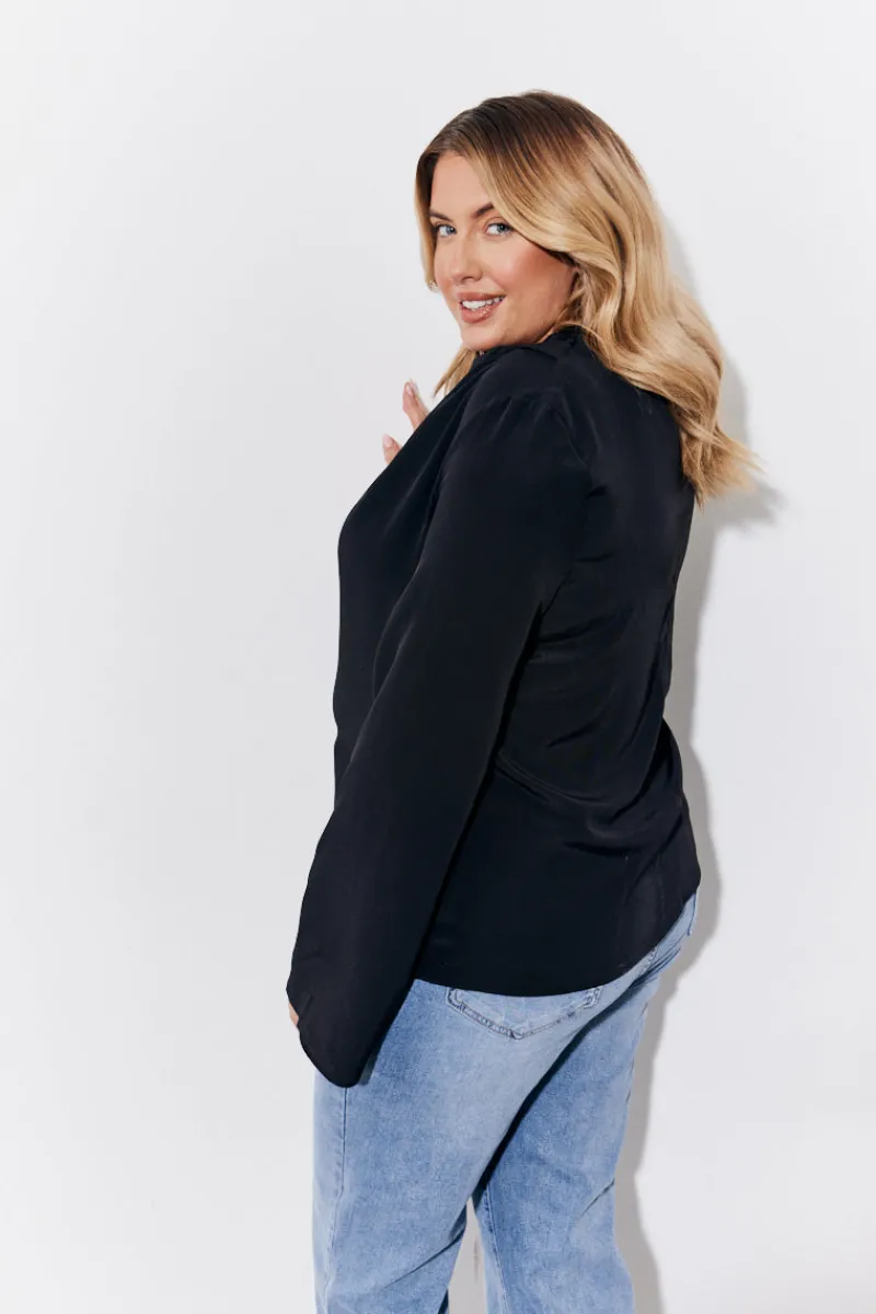 Cowl Neck Draped Blouse|In the Style Outlet