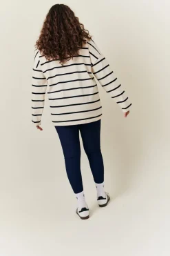 Cream & Black 90's Stripe Long Sleeve Rugby Shirt|In The Style Best
